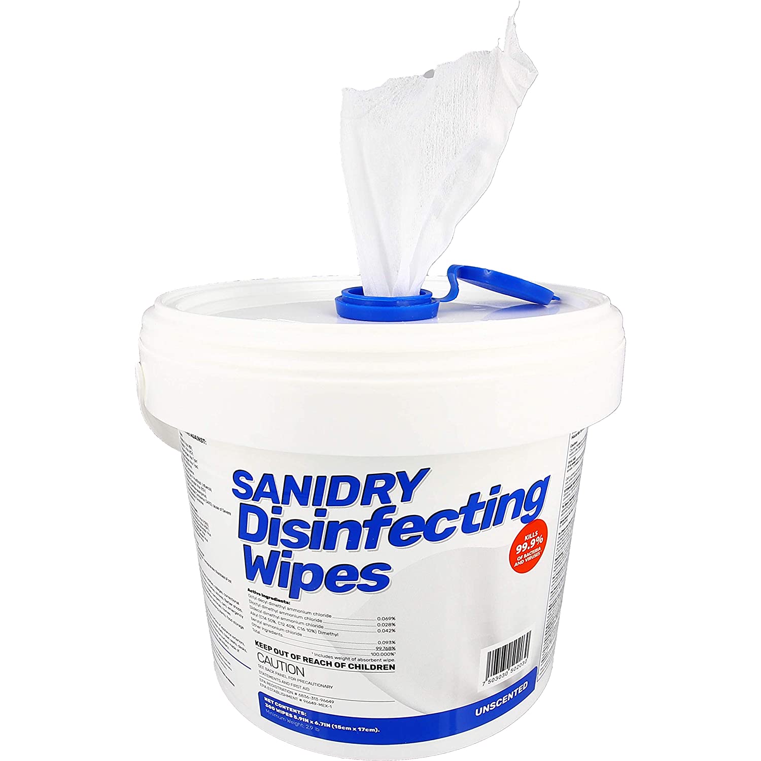 Sanidry Disinfectant Wipes - Container